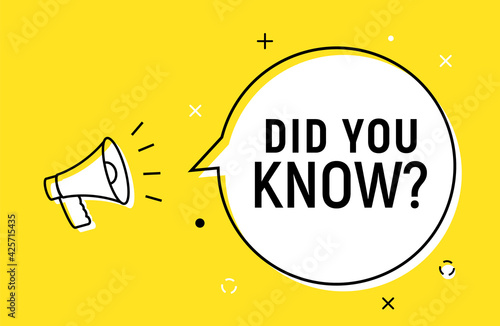 Did you know question fact vector background. Education did you know quiz trivia info