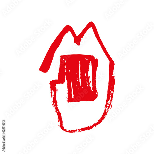 Continuous single-line lip pattern. Open mouth. Hand-drawn vector illustration in the style of doodles. A simple trendy abstract line of red female lips. Isolated. Illustration for a poster, postcard.