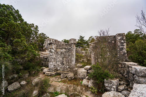 Scenic view of Termessos, which  was a Pisidian city built at an altitude of more than 1000 metres at the south-west side of the mountain Solymos (Güllük Dağı) in the Taurus Mountains, Antalya Turkey photo