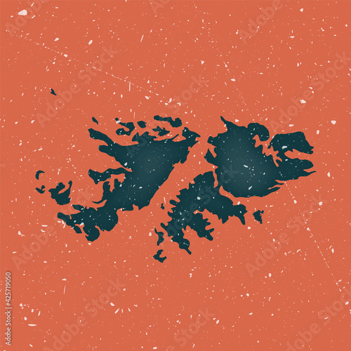 Falklands vintage map. Grunge map of the country with distressed texture. Falklands poster. Vector illustration.