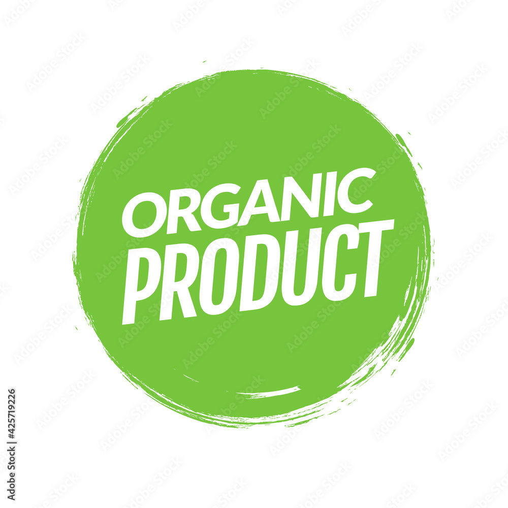 Organic product eco green logo label vector icon Organic product eco green logo label vector icon