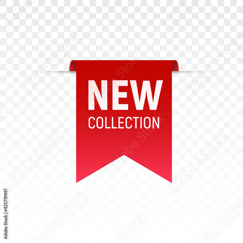 New collection label tag. New fabric vector design fashion tag sign