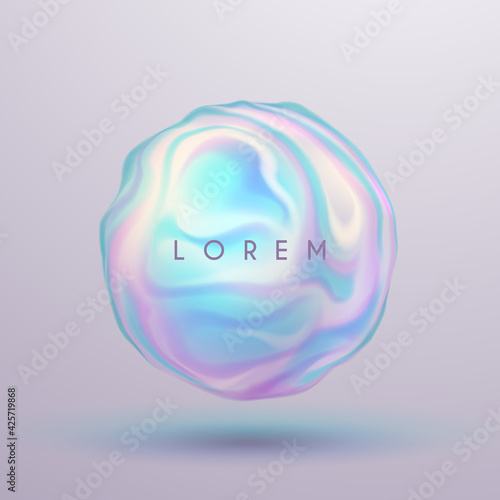 Abstract soft neon color sphere