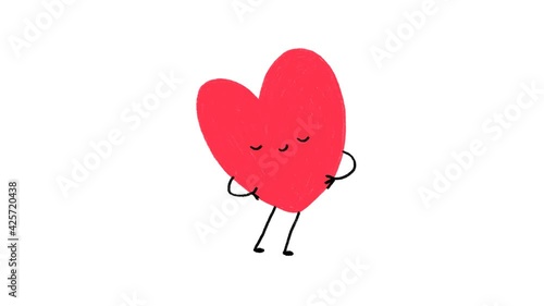 Heart dancing happy and cute icon 