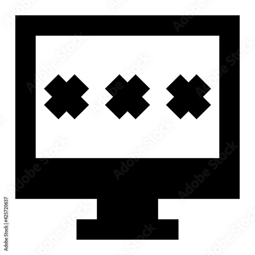 
A very well designed linear icon of computer password 


