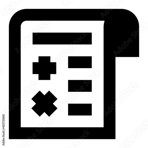 
A very well designed linear icon of calculation paper 

