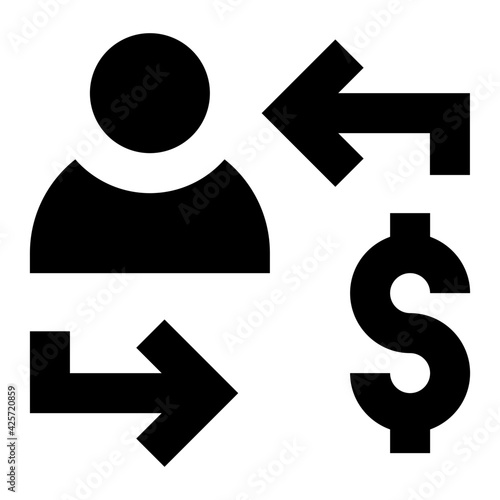
A very well designed linear icon of fiscal exchange 

