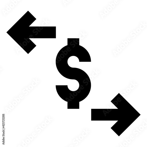 
Dollar with arrows in different direction denoting linear icon of cash flow 

