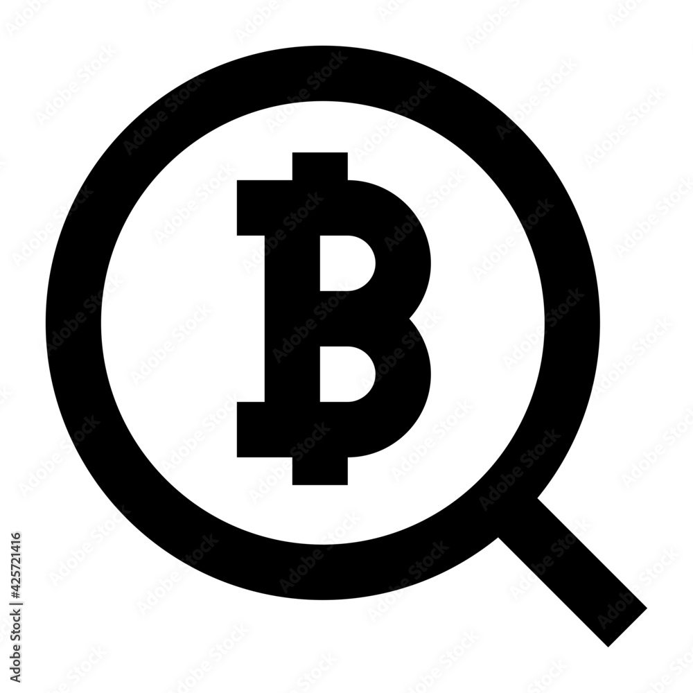 A very well designed linear icon of bitcoin analysis
A very well designed linear icon of bitcoin analysis