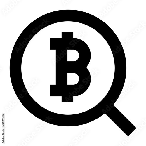 
A very well designed linear icon of bitcoin analysis 

