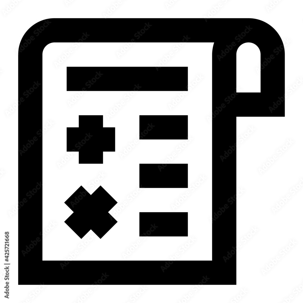 A very well designed linear icon of calculation paper
A very well designed linear icon of calculation paper