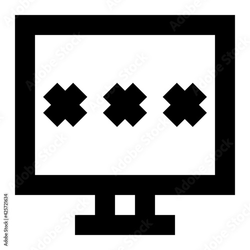 
A very well designed linear icon of computer password 

