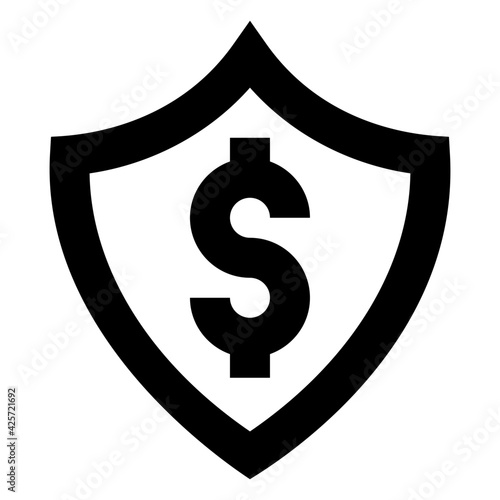 
A very well designed linear icon of financial security 

