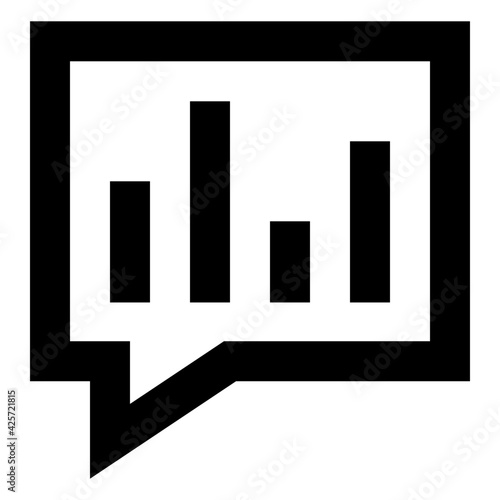 
A very well designed linear icon of chat analytics 

