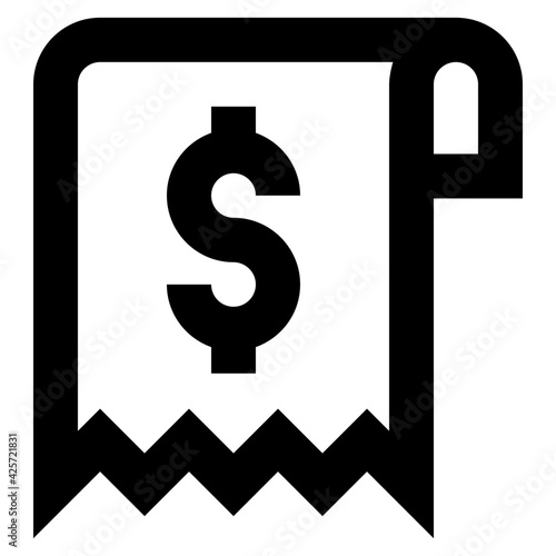 
A very well designed linear icon of invoice 

