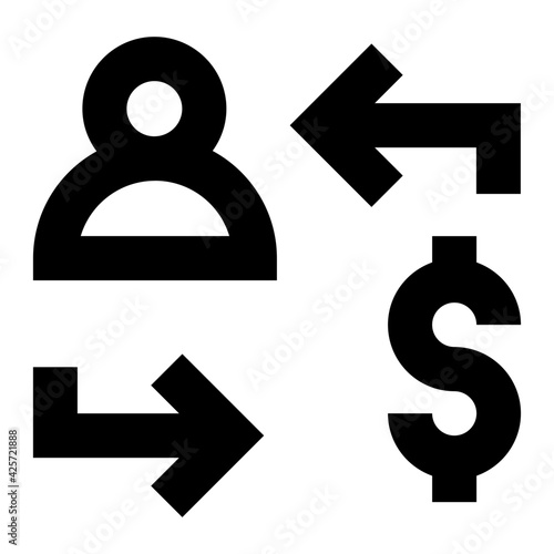 
A very well designed linear icon of fiscal exchange 

