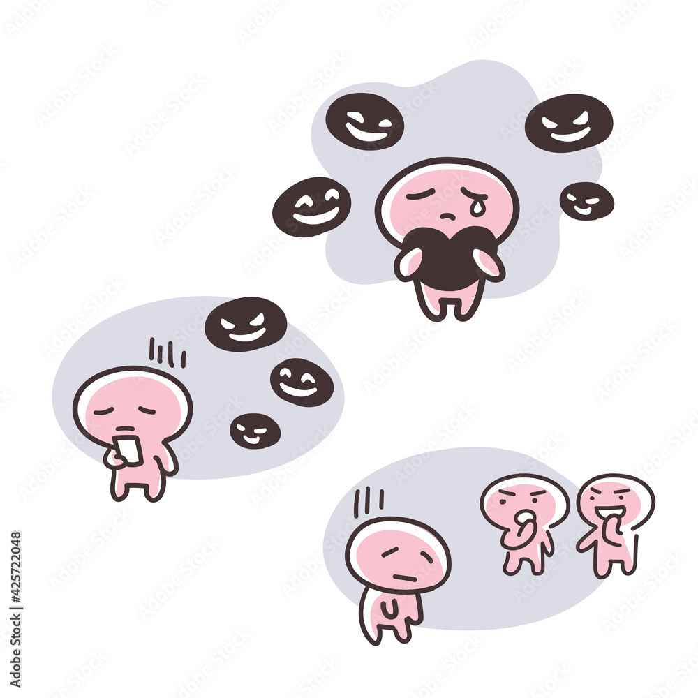 シンプルな 棒人間の いじめの イラスト Stock Vector Adobe Stock