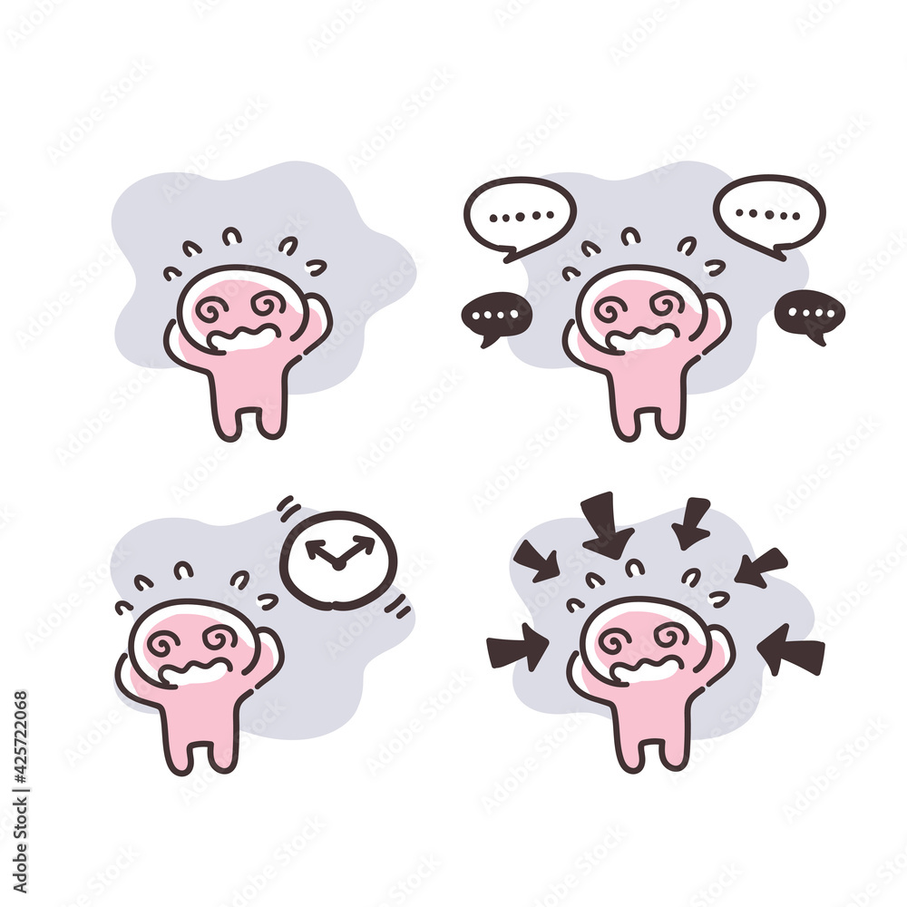 シンプルな 棒人間の 困る イラスト Stock Vector Adobe Stock