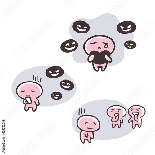 シンプルな 棒人間の いじめの イラスト