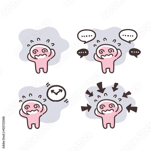 シンプルな 棒人間の 困る イラスト