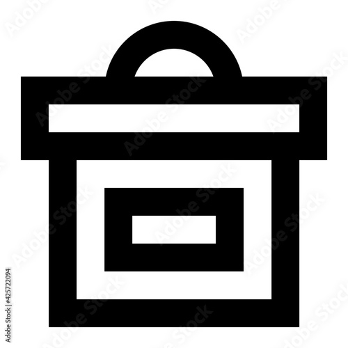 
A very well designed linear icon of donation box 

