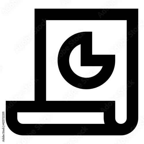 
A very well designed linear icon of infographics report 


