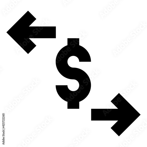 
Dollar with arrows in different direction denoting linear icon of cash flow 

