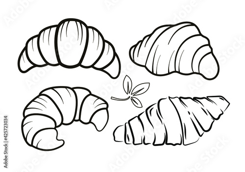Vector image of croissants on a light background.
