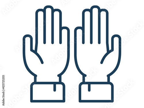hand pray muslim ramadan single isolated icon with outline style