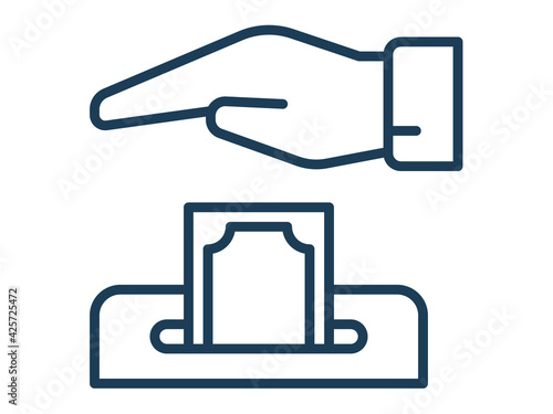 charity give giving ramadan single isolated icon with outline style