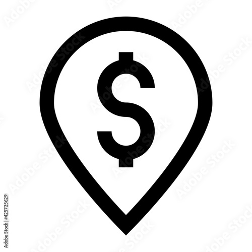 
A very well designed linear icon of financial location 

