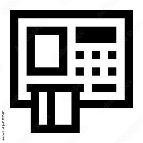 
Atm machine creatively designed in linear style icon 

