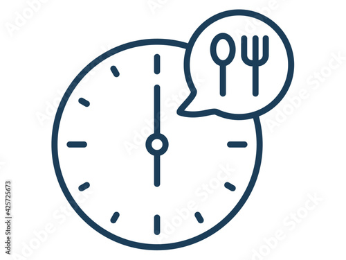 open fasting ramadan time single isolated icon with outline style