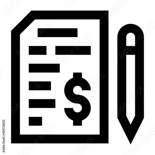 
A very well designed linear icon of budget report 

