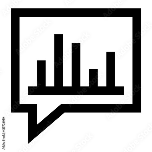 
A very well designed linear icon of chat analytics 


