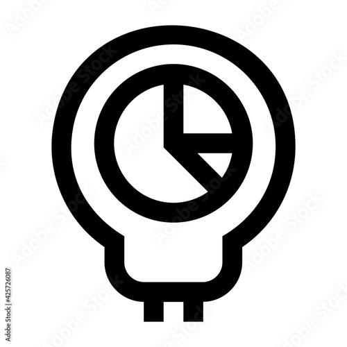 
A very well designed linear icon of infographics idea 

