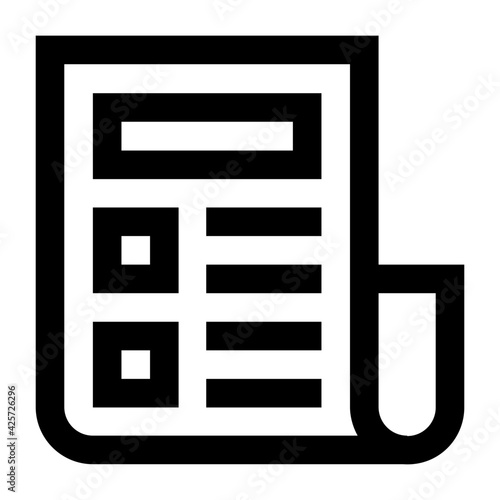 
A very well designed linear icon of business document 

