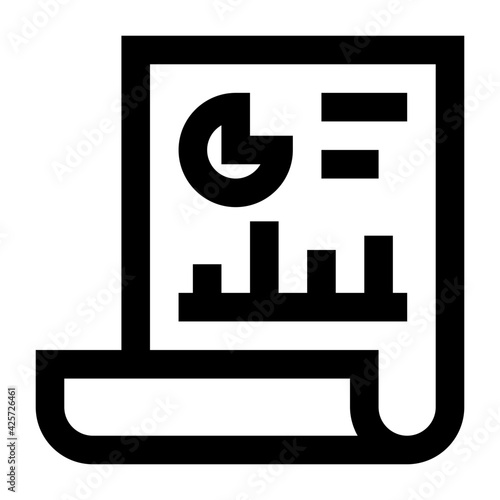 
A very well designed linear icon of infographics report 


