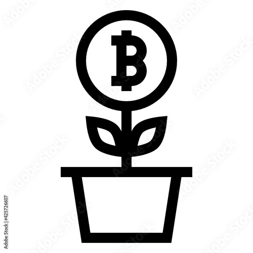 
A very well designed linear icon of bitcoin growth 

