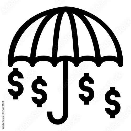 
A very well designed linear icon of financial insurance 

