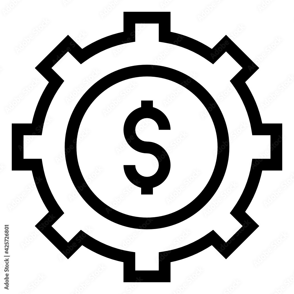 A very well designed linear icon of financial management
A very well designed linear icon of financial management