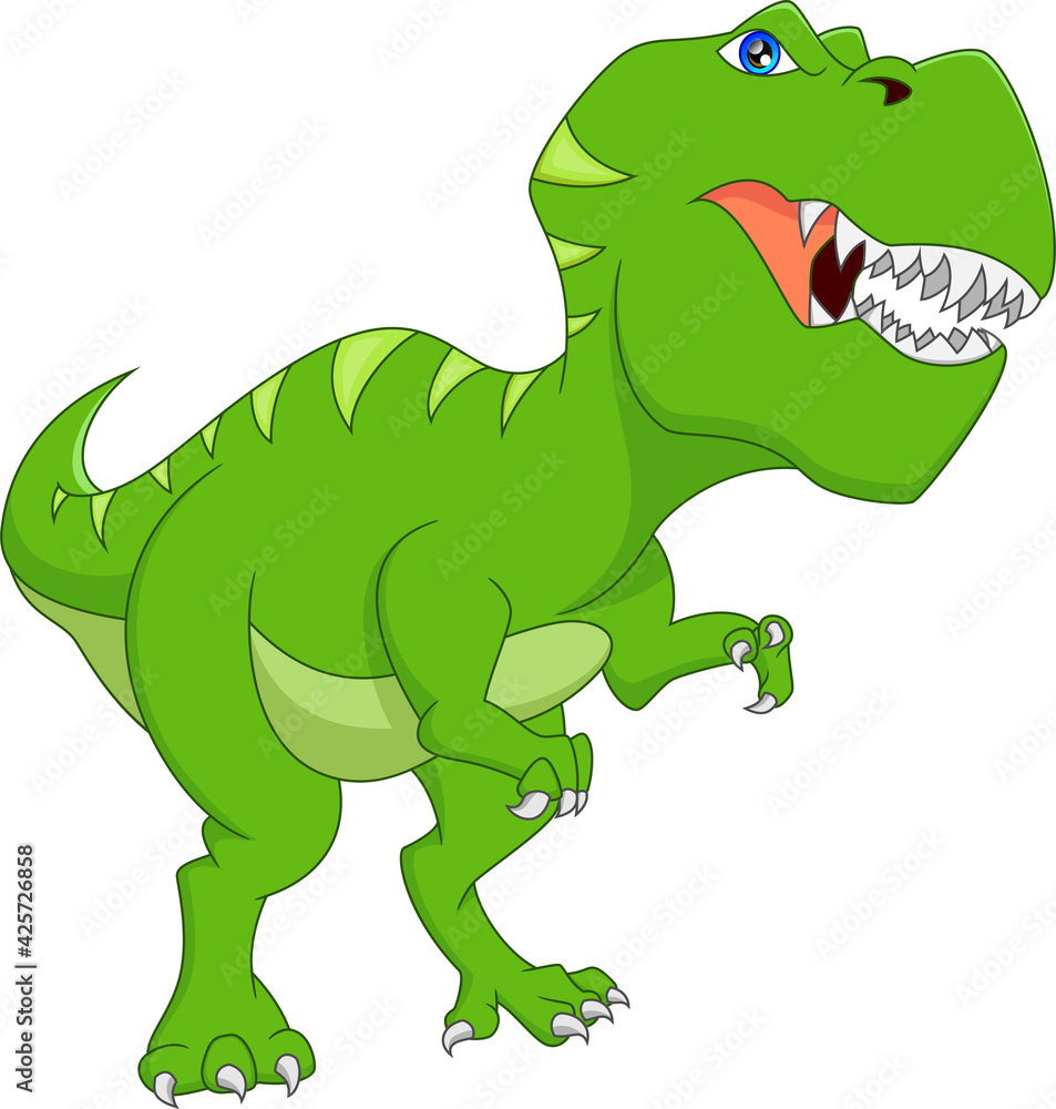 Fototapeta premium cute baby dinosaur cartoon isolated on white background