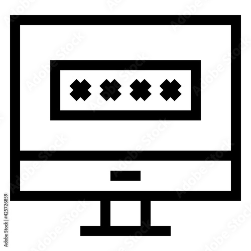 
A very well designed linear icon of computer password 

