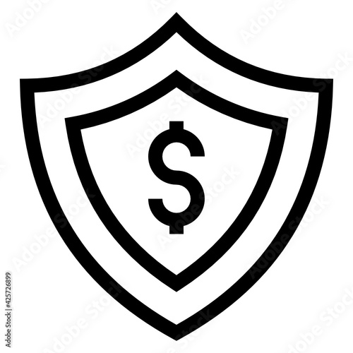 
A very well designed linear icon of financial security 


