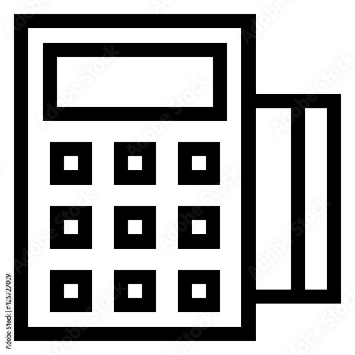 
A very well designed linear icon of payment machine 

