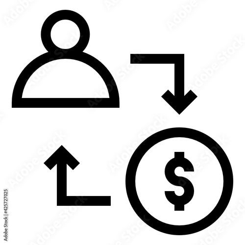 
A very well designed linear icon of fiscal exchange 

