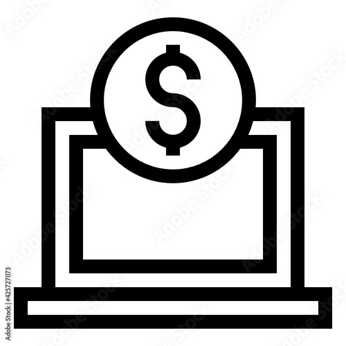 
A very well designed linear icon of online banking 

