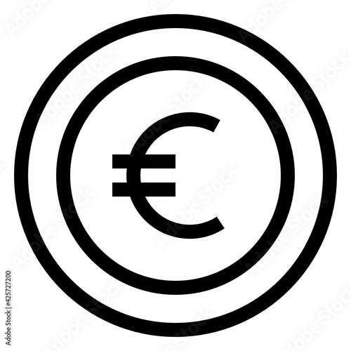 
A very well designed linear icon of euro 

