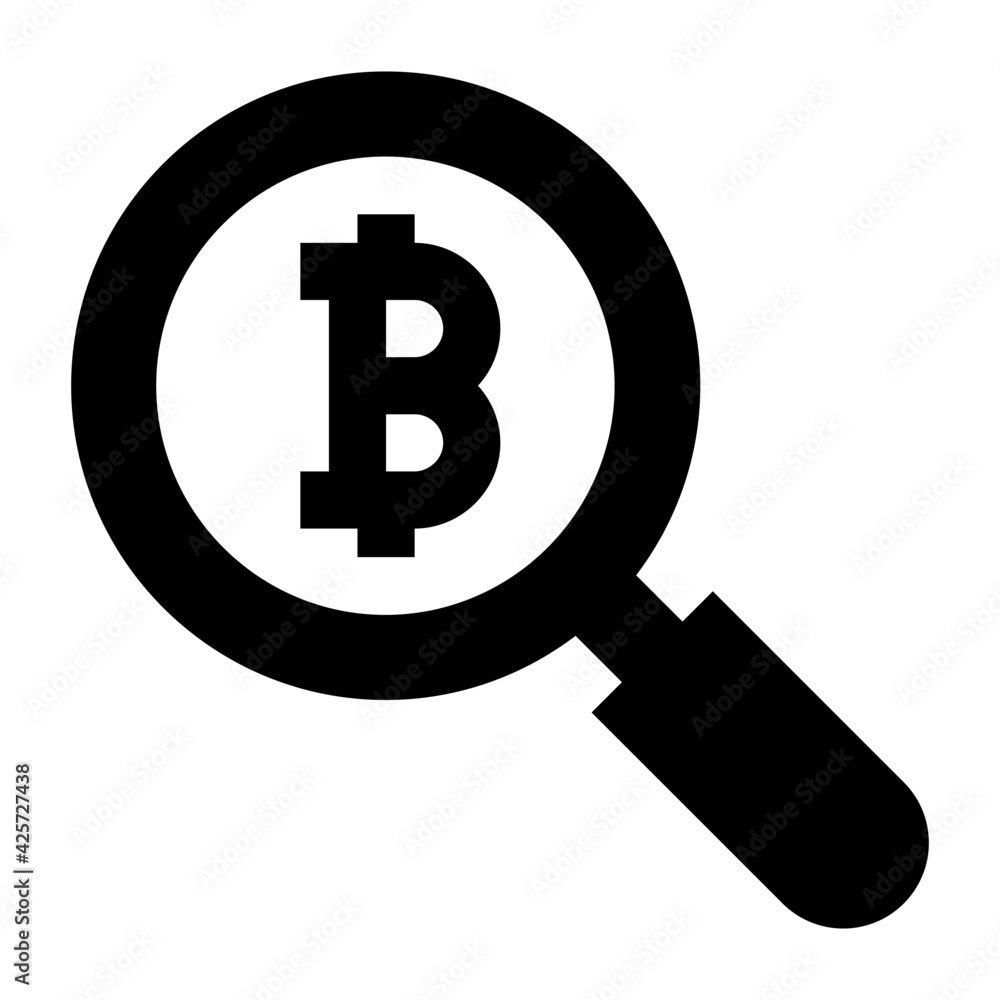 A very well designed linear icon of bitcoin analysis
A very well designed linear icon of bitcoin analysis