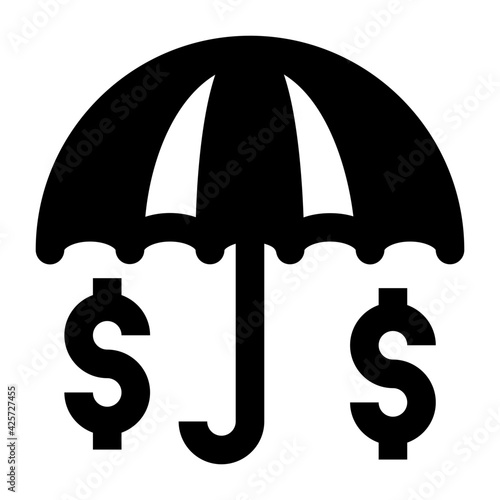 
A very well designed linear icon of financial insurance 

